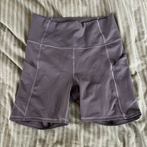 Women's Fabletics Medium Purple/Gray High-Waisted Shorts